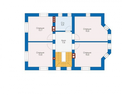 План мансардного этажа дома 56-11