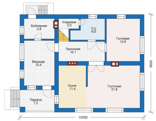План первого этажа дома 56-22