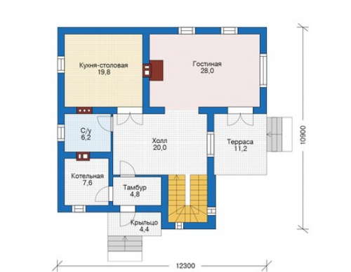 План первого этажа дома 56-25
