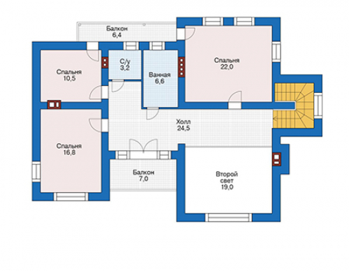 План мансардного этажа дома 56-26