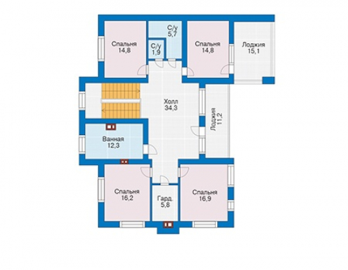 План второго этажа дома 56-36