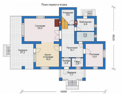 План первого этажа дома 71-00
