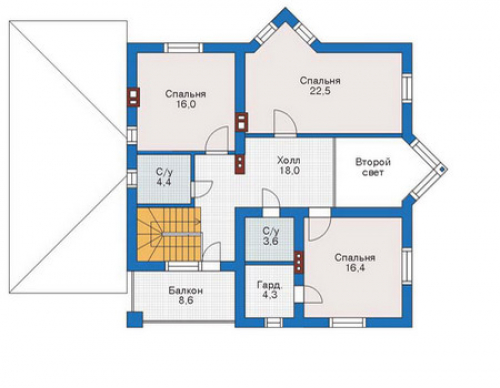 План второго этажа дома 71-06