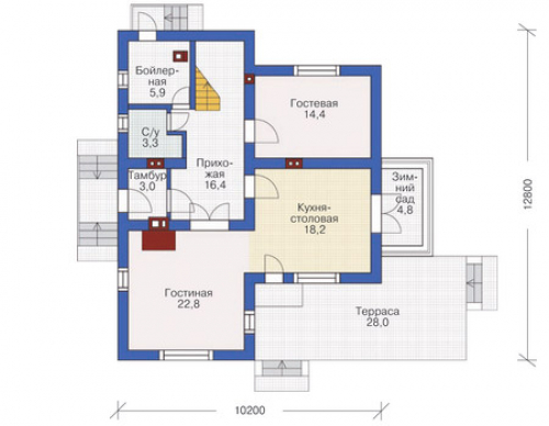 План первого этажа дома 71-25