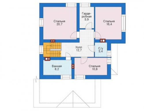 План мансардного этажа дома 73-16