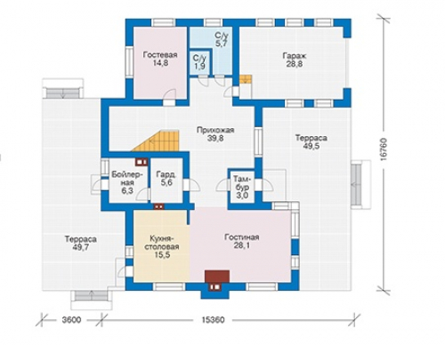 План первого этажа дома 73-43