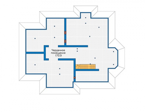 План мансардного этажа дома 73-45