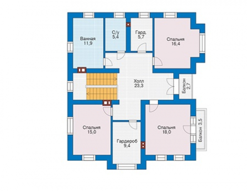 План второго этажа дома 73-46