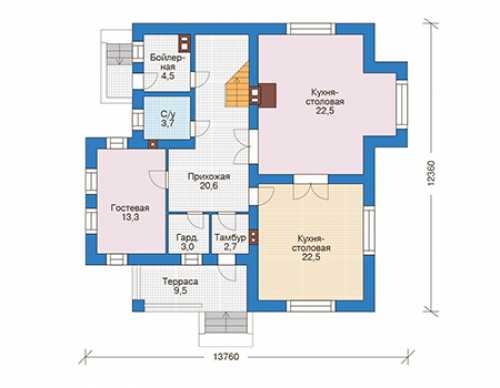 План первого этажа дома 73-58