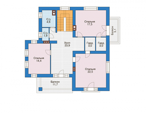 План второго этажа дома 73-58