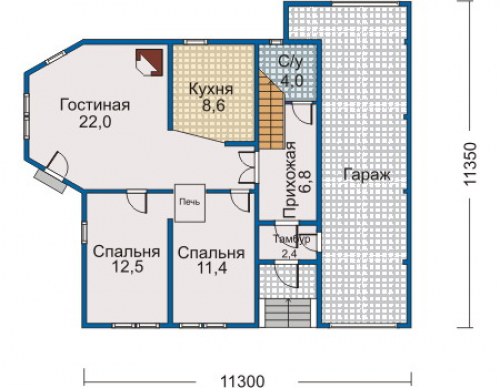 План первого этажа дома 10-03