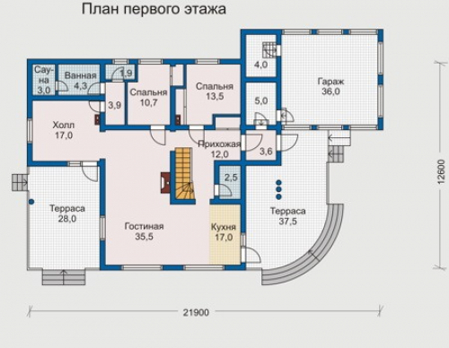 План первого этажа дома 10-10