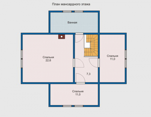 План мансардного этажа дома 10-22