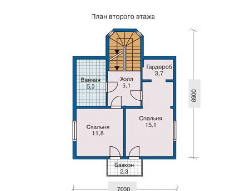 План второго этажа дома 10-40