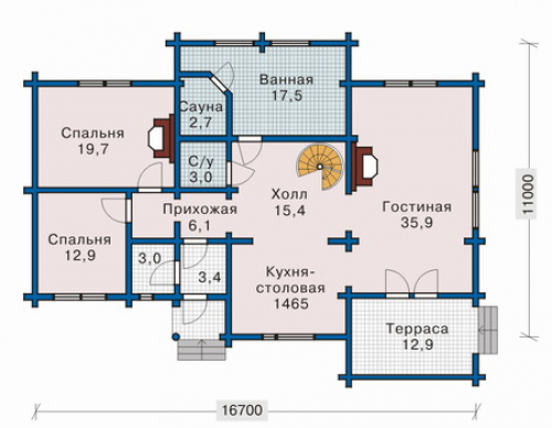 План первого этажа дома 10-48