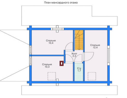 План мансардного этажа дома 11-34