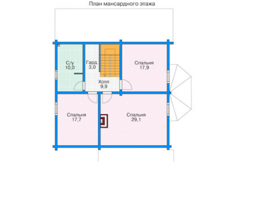 План мансардного этажа дома 11-36