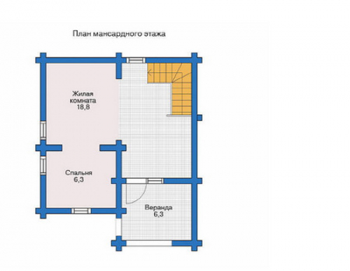 План мансардного этажа дома 11-46