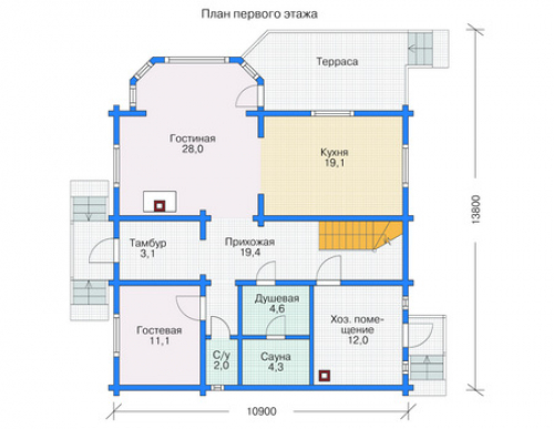 План первого этажа дома 11-57