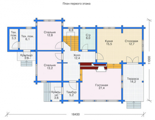 План первого этажа дома 11-60