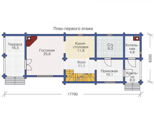 План первого этажа дома 12-09