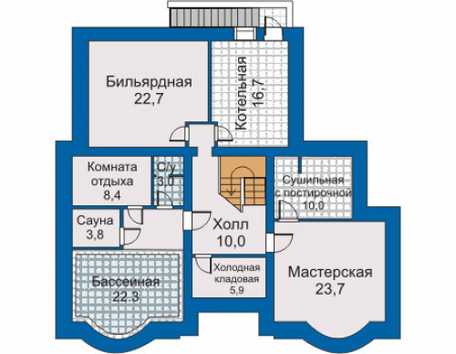 План цокольного этажа дома 30-24