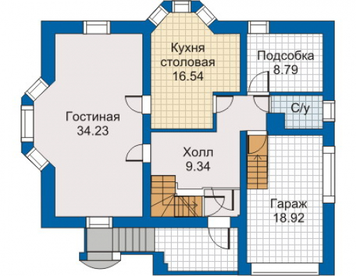 План первого этажа дома 30-27