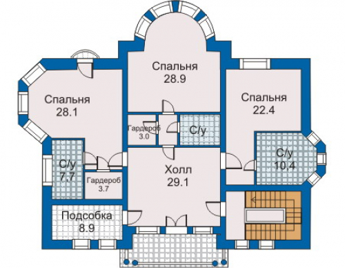 План второго этажа дома 30-32