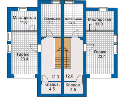 План цокольного этажа дома 30-44