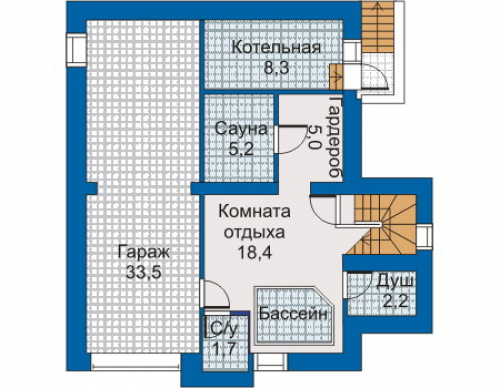 План цокольного этажа дома 30-46
