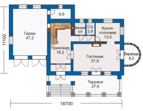 План первого этажа дома 30-52