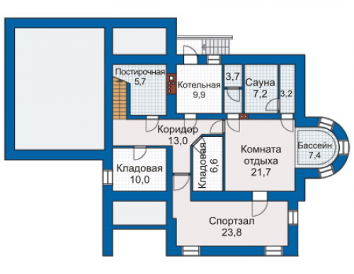 План цокольного этажа дома 30-52