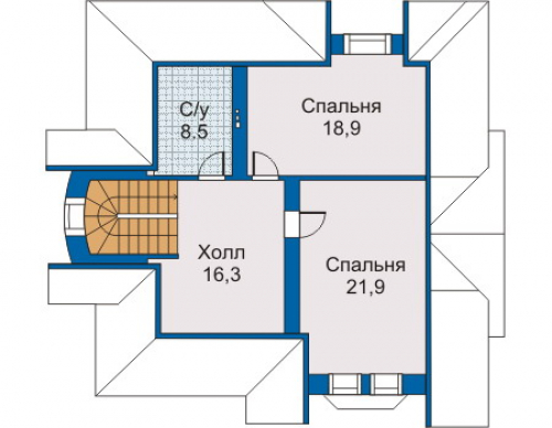 План мансардного этажа дома 30-67