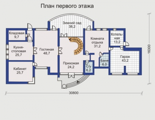 План первого этажа дома 31-28