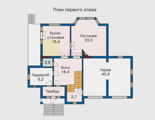 План первого этажа дома 31-75