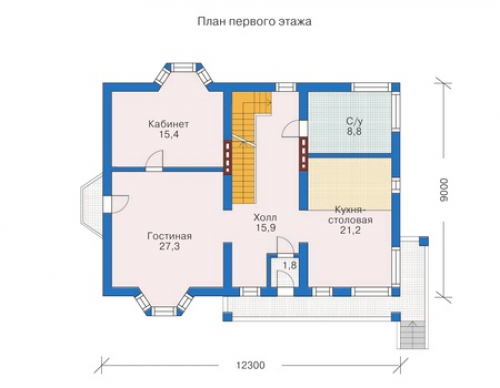 План первого этажа дома 32-07