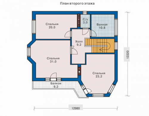 План второго этажа дома 32-21