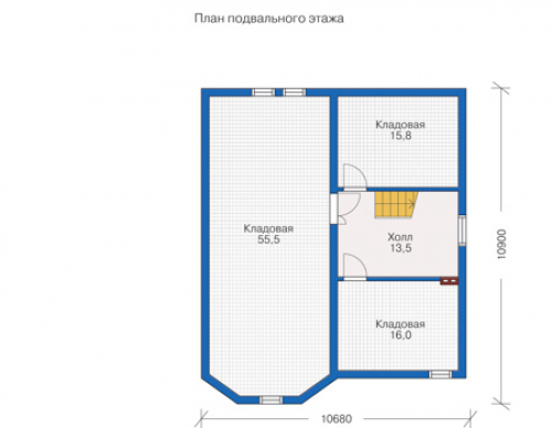 План цокольного этажа дома 32-25