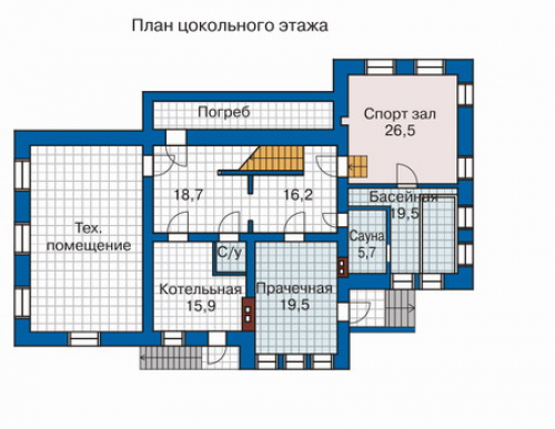 План цокольного этажа дома 32-33