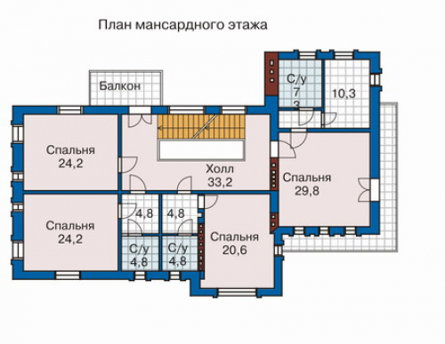 План мансардного этажа дома 32-33