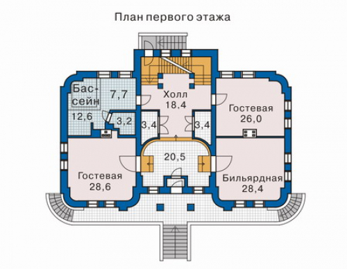 План первого этажа дома 32-34