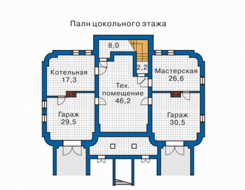 План цокольного этажа дома 32-34