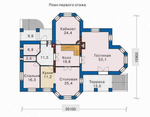 План первого этажа дома 32-44