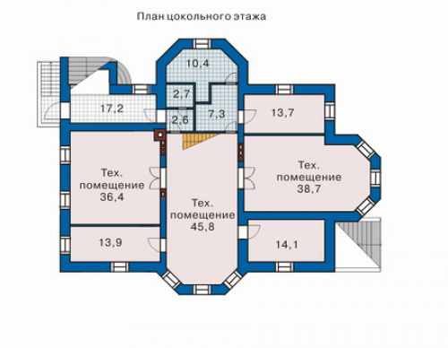 План цокольного этажа дома 32-44