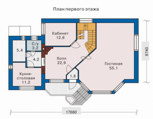 План первого этажа дома 32-53