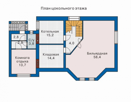 План цокольного этажа дома 32-53