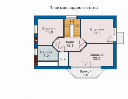 План мансардного этажа дома 32-53