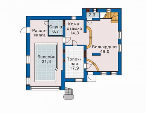 План цокольного этажа дома 32-81