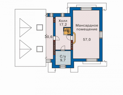 План мансардного этажа дома 32-81