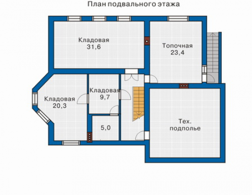 План цокольного этажа дома 32-82